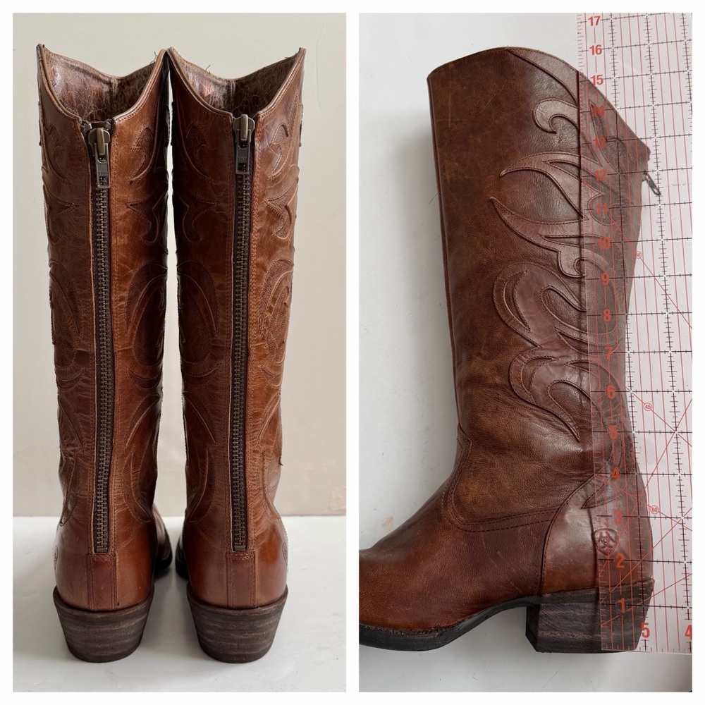 Ariat Chestnut Leather Heeled Boots - Picture 4 of 14